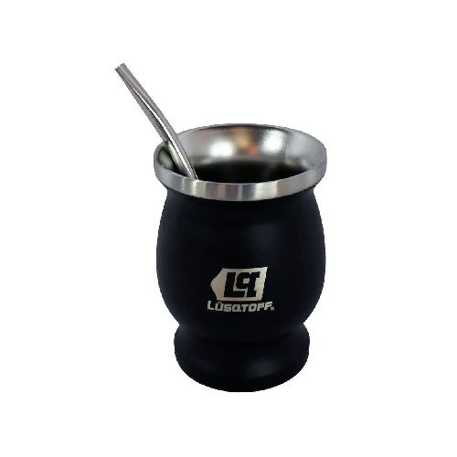 Mate acero inoxidable negro con bombilla - Lusqtoff MATLN-8B - Ferromar