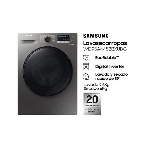 SAMSUNG LAVASECARROPAS WD-95A4453BXUBG 9.5KG INOX 1400 RPM