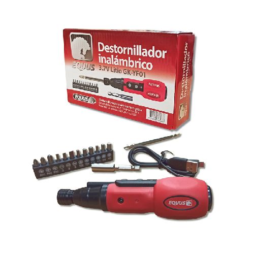 DESTORNILLADOR INALÁMBRICO EQUUS DUAL USB (GK-YF01) BATERÍA de LITIO 3.7V  