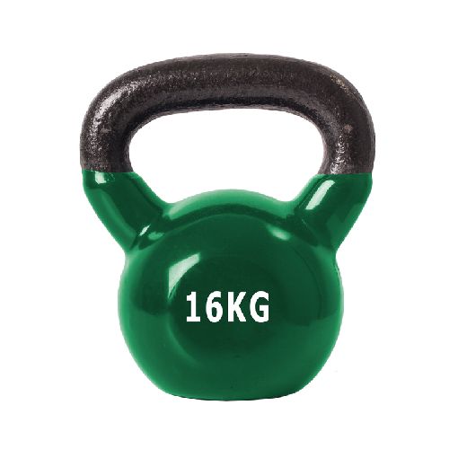 PESA RUSA/ KETTLEBELL FUNDICIÓN RECUBIERTA EN VINILO 16 Kg QUUZ  