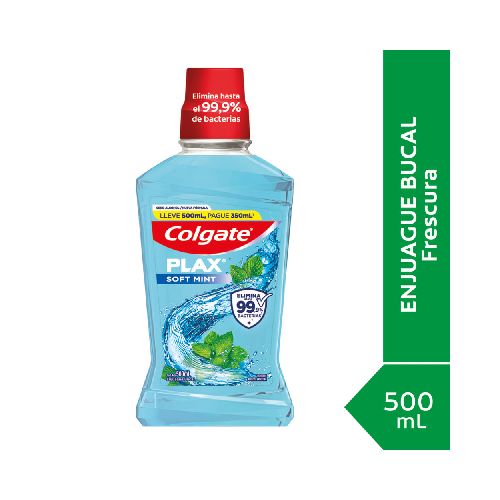 Enjuague Bucal Plax Menta Suave 500 Ml