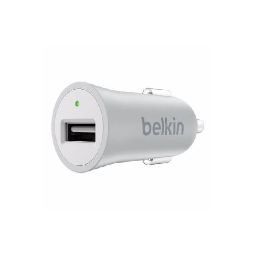 Cargador USB Premium de Auto 2.4A Belkin Plateado  