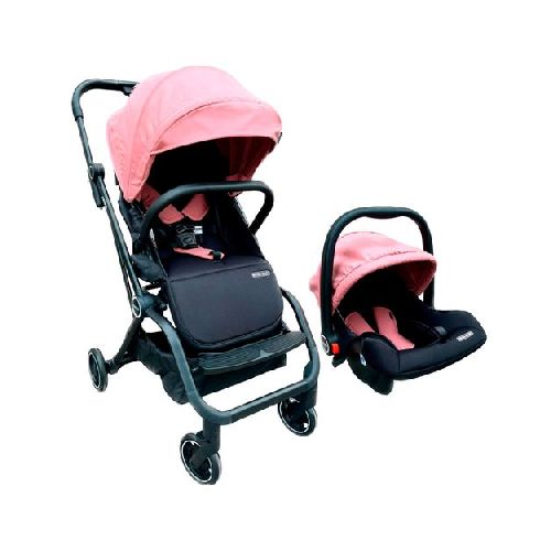 Coche Cuna Bebè Mega Baby Java 360º Rebatible Y Compacto Rosa  