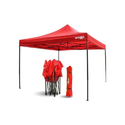 Gazebo Waggs 3x3 Mts 20 Kg Portatil Impermeable Reforzado Exterior Rojo  