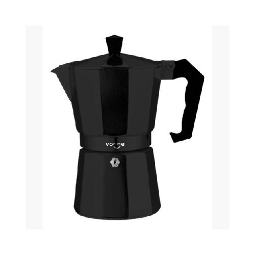 Cafetera Italiana Aluminio 9 Tazas 450ml Minimalista Black  