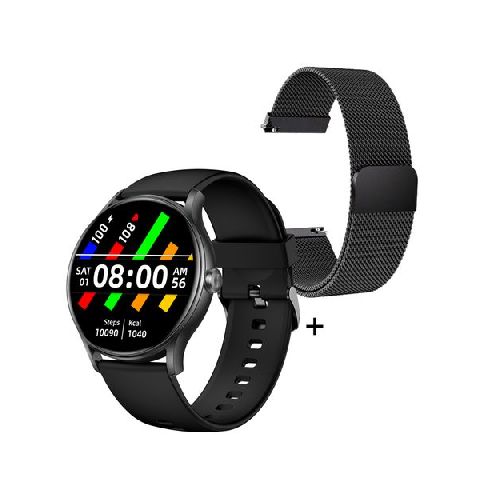 Smartwatch Reloj Inteligente Nictom NT16 + Malla Metal Negra de Regalo  