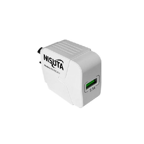 Cargador con 1 Puerto USB de 2.1A Nisuta NSFU521U Blanco  