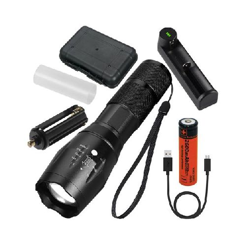 Linterna Táctica Militar Led Multiuso Caza Camping Carga Usb  