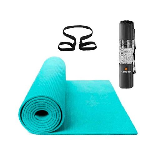 Colchoneta Mat Yoga Nbr 10mm Ranbak 732 Bolso + Correa Turquesa  