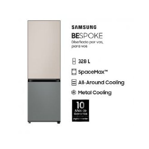 Heladera C/Freezer Combi 328Lts Samsung Bespoke RB33A3070BG Inverter No Frost Satin Beige-Gray