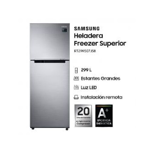 Heladera C/Freezer 299Lts Samsung RT29K507JS8/B3 No Frost Inverter Inox