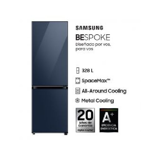 Heladera C/Freezer Combi 328Lts Samsung Bespoke RB33A307041 Inverter No Frost Glam Navy