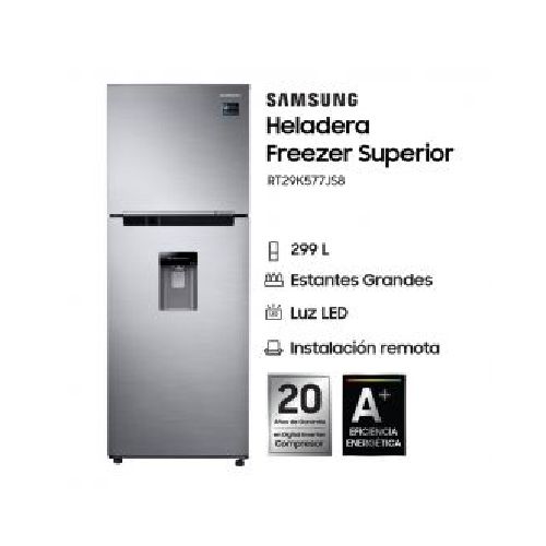 Heladera C/Freezer 299Lts Samsung RT29K577JS8 C/Dispenser No Frost Inverter Plata