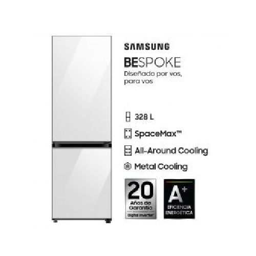 Heladera C/Freezer Combi 328Lts Samsung Bespoke RB33A307012 Inverter No Frost Clean White