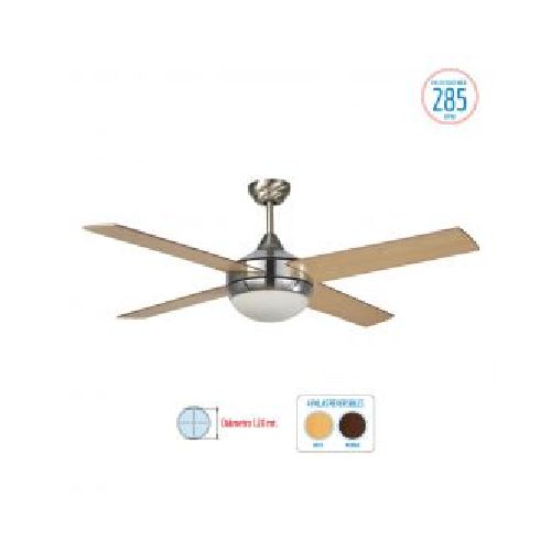 Liliana Ventilador de Techo con paletas de madera reversibles haya/wengue VTHM310