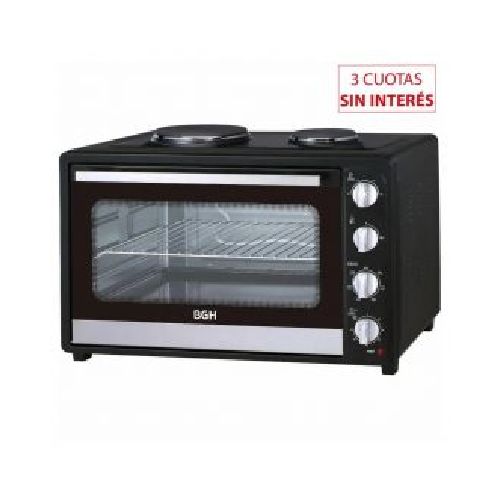 Horno Eléctrico 64Lts BGH BHE64M20A Doble Anafe Negro