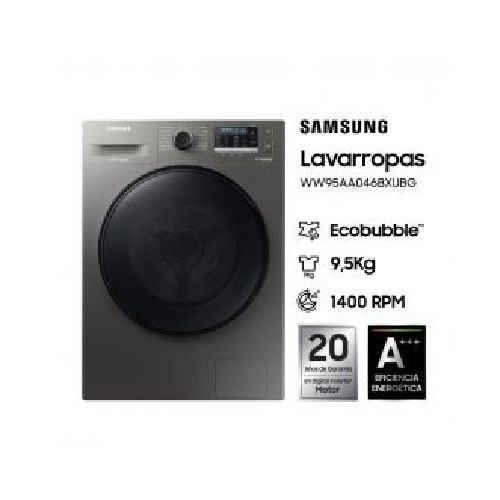 Lavarropas Automático Samsung WW95AA046BXUBG 9.5kg 1400rpm Inverter Silver