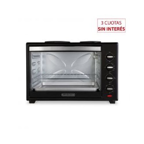 Horno Eléctrico 62Lt Black & Decker TO6000-AR Doble Anafe Negro