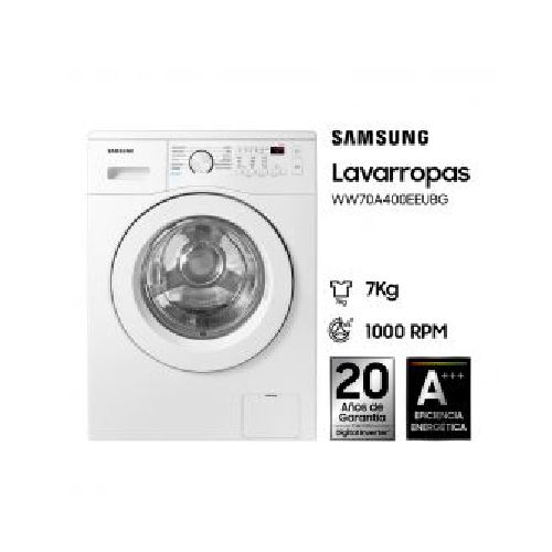 Lavarropas Automático Samsung WW70A4000EEUBG 7kg 1000rpm Inverter Blanco