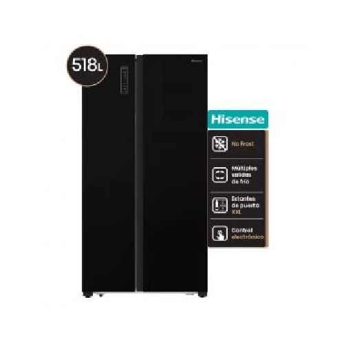 Heladera No Frost Side By Side 518Lts Hisense RC-67WSG Negro