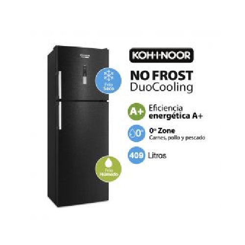 Heladera C/Freezer 388Lts KOH-I-NOOR KHDF42D/8 No Frost DuoCooling Negro