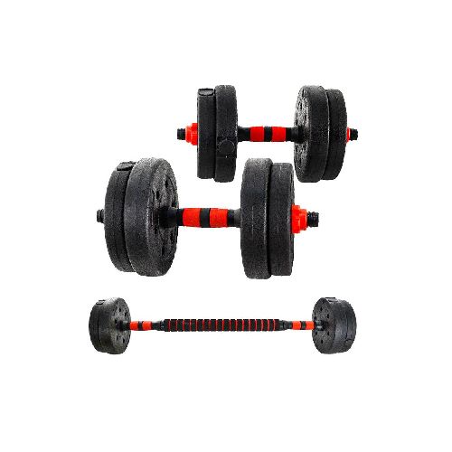 Set ajustable mancuernas + barra de 15 kg