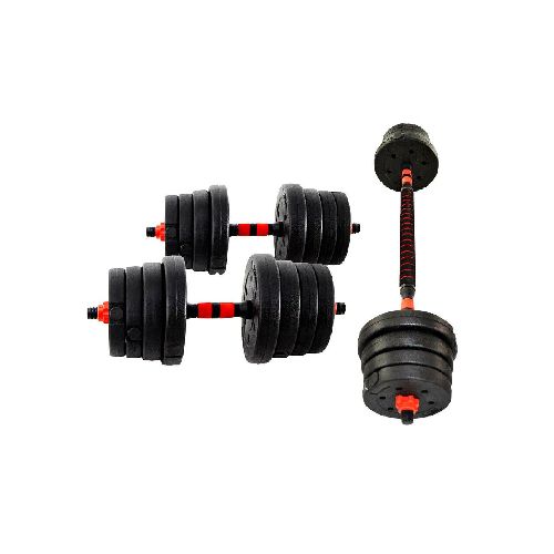 Set ajustable mancuernas + barra de 30 kg