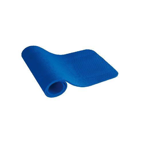 Colchoneta mat NBR caucho 15mm – azul – con tira porta yoga-mat