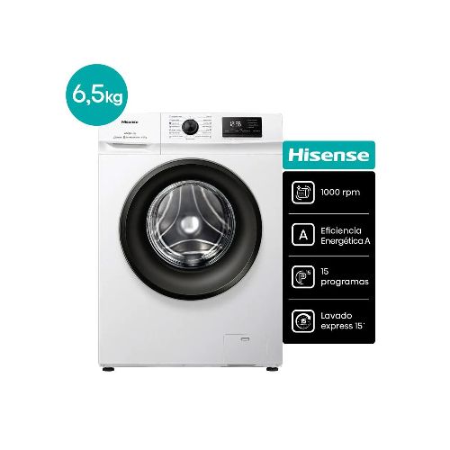 Lavarropas Hisense Wfmb6510w 6.5kg 1000rpm