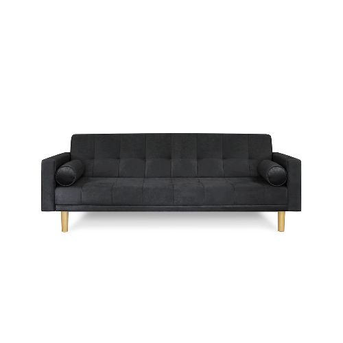 Sofá Cama 3 cuerpos 215x80 Detroit en pana antimanchas negro Fullconfort - Pardo - Ofertas en Electrodomésticos, Smart TV y Muebles