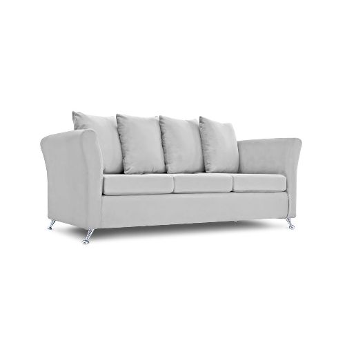 Sillón Trento X4 3 Cuerpos Full Confort Pana Antimanchas Gris Claro Full Confort - Pardo - Ofertas en Electrodomésticos, Smart TV y Muebles