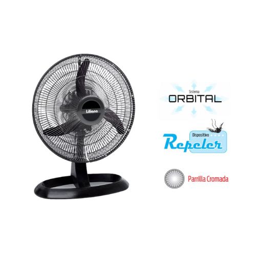 Turboventilador LILIANA VOTR18 Orbital con Repeler 18 pulgadas Negro - Pardo - Ofertas en Electrodomésticos, Smart TV y Muebles