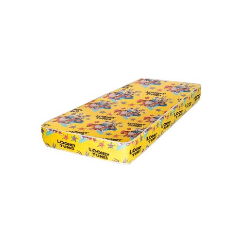 Colchón de espuma 1 plaza Inducol Looney Tunes Amarillo  80x190 - Pardo - Ofertas en Electrodomésticos, Smart TV y Muebles