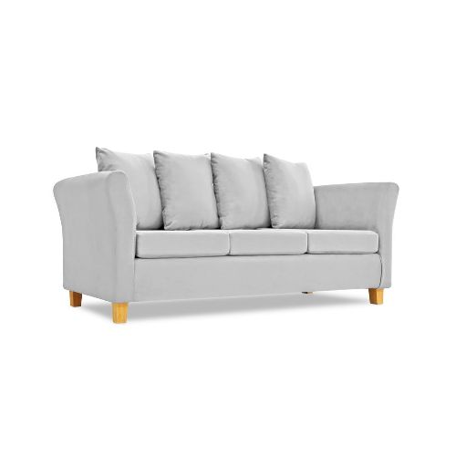 Sillón Trentino 3 Cuerpos Pana Antimanchas Gris Claro - Pardo - Ofertas en Electrodomésticos, Smart TV y Muebles