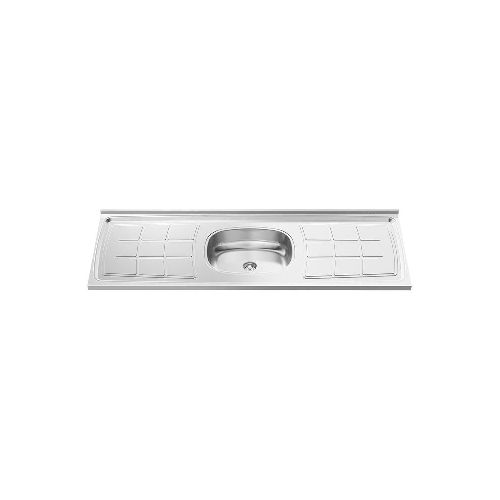 Mesada Orlandi Bacha Central de Acero Inox 43 1,60 x 0,53 Mts - Pardo - Ofertas en Electrodomésticos, Smart TV y Muebles