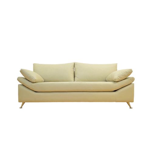 Sillón Dalí 3 Cuerpos de Eco Cuero Talampaya  Champagne - Pardo - Ofertas en Electrodomésticos, Smart TV y Muebles