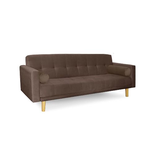 Sofá Cama 3 cuerpos 215x80 Detroit en pana antimanchas chocolate Fullconfort - Pardo - Ofertas en Electrodomésticos, Smart TV y Muebles