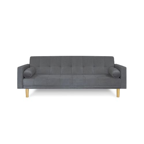 Sofá Cama 3 cuerpos 215x80 Detroit en pana antimanchas gris oscuro Fullconfort - Pardo - Ofertas en Electrodomésticos, Smart TV y Muebles