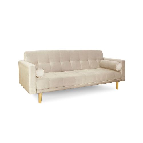 Sofá Cama 3 cuerpos 215x80 Detroit en pana antimanchas beige Fullconfort - Pardo - Ofertas en Electrodomésticos, Smart TV y Muebles