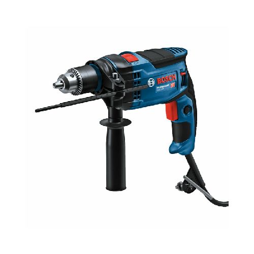 Taladro percutor atornillador eléctrico de 13mm Bosch GSB 16 RE 850W con accesorio con maletín de transporte 220V Azul  