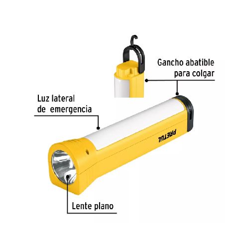 Linterna Recargable Con Lámpara De Emergencia, 230lm, 26070 PRETUL Luz Blanco  