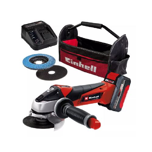 Amoladora angular inalámbrica Einhell Power X-Change TE-AG 18/115 Li de 50 Hz/60 Hz color rojo 200 V - 250 V + accesorios Bolso  