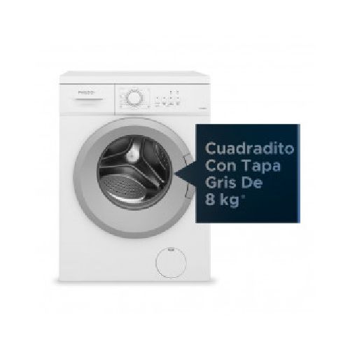 Lavarropas automático con tapa frontal gris 8kg Philco