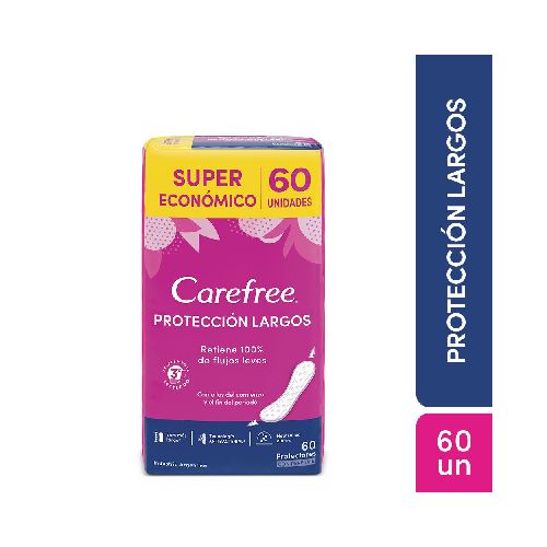 Protectores diarios CAREFREE Protección largos x 60u  