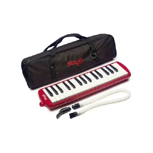 Flauta Melodica Stagg De 32 Teclas Con Estuche Original Y Boquilla Tubo Flexible Portatil Ideal Para Estudio En Colores  