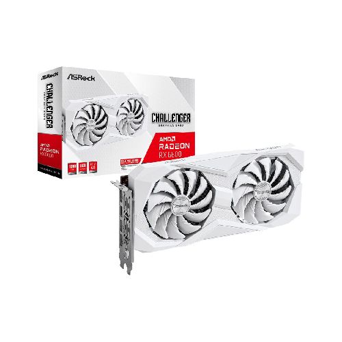 Placa De Video Radeon RX 6600 8Gb Asrock Challenger White