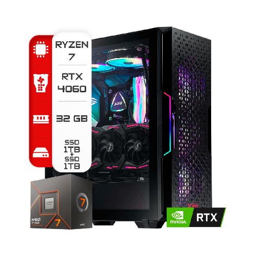 Pc Amd Ryzen 7 8700F-32Gb-RTX4060-2TB-650W  