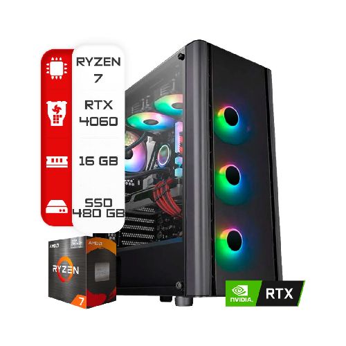 Pc Amd Ryzen 7 5800XT-B550-16Gb-RTX 4060 8Gb  