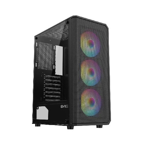 Gabinete Mid Tower Syx Gamer EQS10 BK 3 Fan Rgb