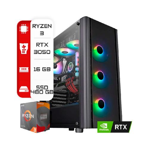 Pc Amd Ryzen 3 5300G-A520-16Gb -RTX3050-Ssd 480Gb  